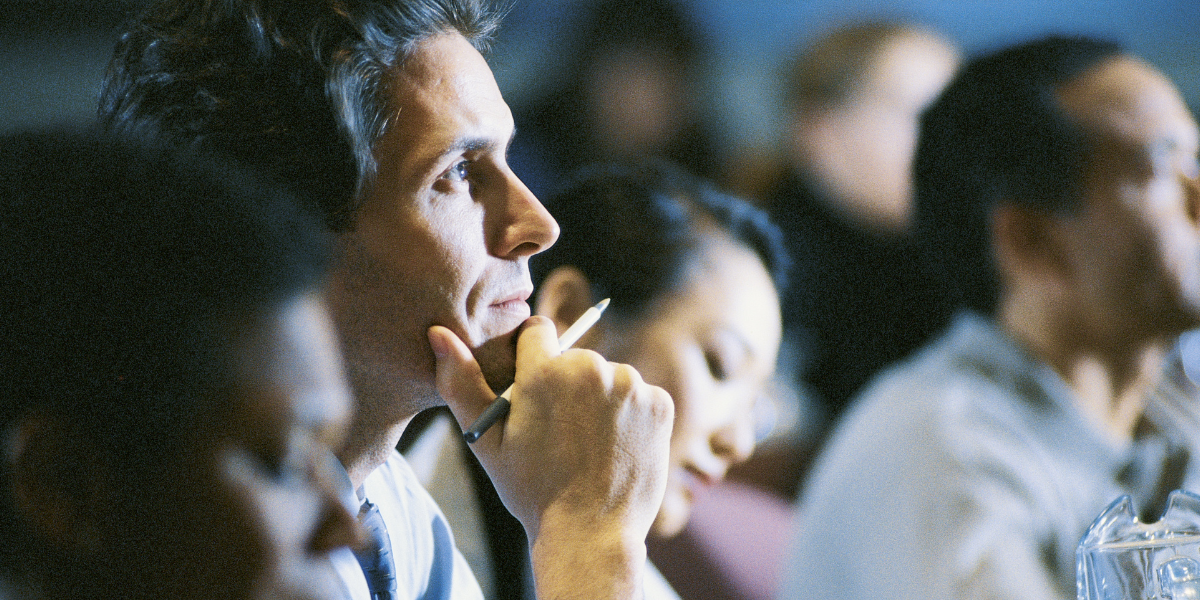 a man listening during sales