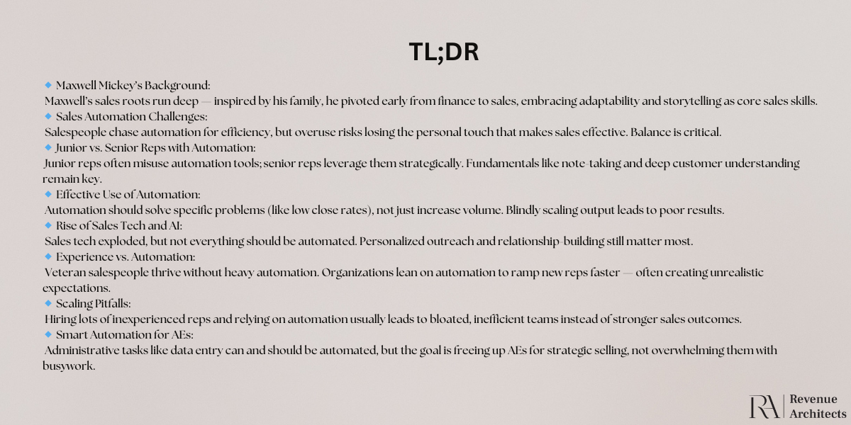 TLDR Maxwell Mickey sales automation podcast